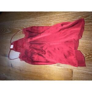 Red Satin Lace Chemise by Cami NYC size small